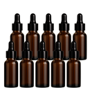 Frasco âmbar com conta-gotas tampa lisa preta - 20 ml (unitário ou kit)