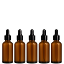 Frasco âmbar com conta-gotas tampa lisa preta - 50 ml (unitário ou kit)