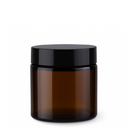 Frasco de vidro âmbar com tampa preta para cosmético - 100 gramas (kit ou unidade)