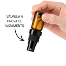 Frasco em vidro âmbar com válvula spray R18 - 10 ml para decants, amostras de perfume e fragrâncias