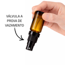 Frasco em vidro âmbar com válvula spray - 15 ml para decants, amostras de perfume e fragrâncias