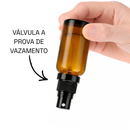 Frasco em vidro âmbar com válvula spray R18 - 20 ml para decants, amostras de perfume e fragrâncias