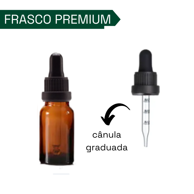 Frasco âmbar com conta-gotas PREMIUM GRADUADO - 20 ml (unitário ou kit)