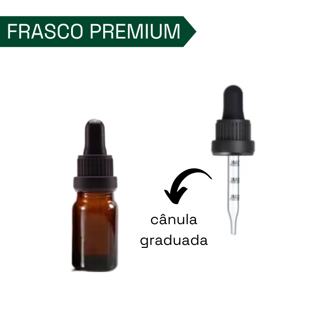 Frasco âmbar com conta-gotas PREMIUM GRADUADO - 5 ml (unitário ou kit)