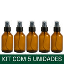 frasco de vidro ambar de 100 ml com valvula spray preta