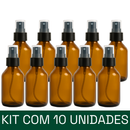 frasco de vidro ambar de 100 ml com valvula spray preta