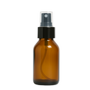 frasco de vidro ambar de 60 ml com valvula spray preta