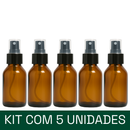 frasco de vidro ambar de 60 ml com valvula spray preta