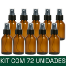 frasco de vidro ambar de 60 ml com valvula spray preta