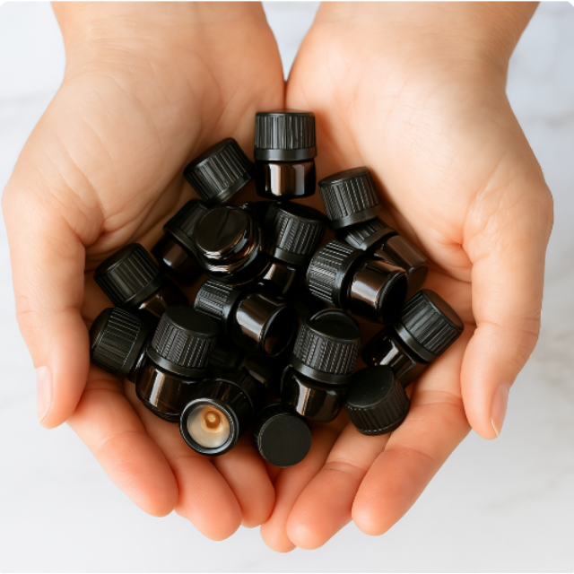 frasco de vidro âmbar mini gotejador de 1 ml 