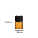 frasco de vidro âmbar mini gotejador de 1 ml 
