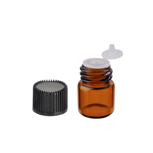 frasco de vidro âmbar mini gotejador de 1 ml 