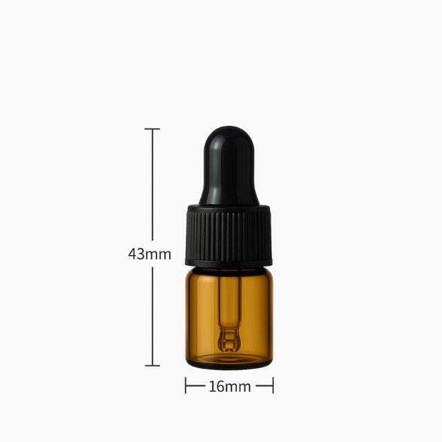 frasco vidro âmbar mini conta-gotas de 2 ml 