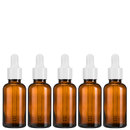Frasco vidro âmbar R18 conta-gotas tampa lisa branca 30 ml