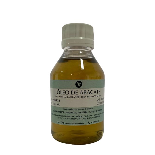 Óleo vegetal 100% puro - Abacate - desodorizado - 100 ml