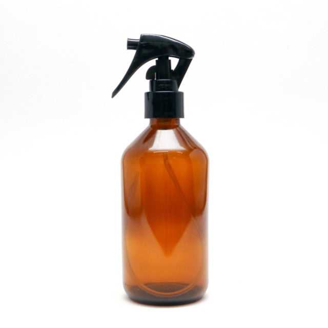 Frasco em vidro âmbar com válvula spray mini gatilho - (200 ou 250 ml)