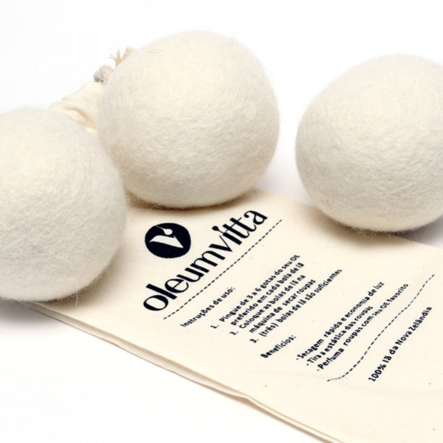 Bolas de lã natural - Secadora de roupas