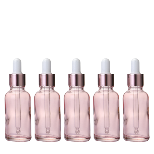 Frasco rosa com conta-gotas branco - 30 ml (kit ou unidade)