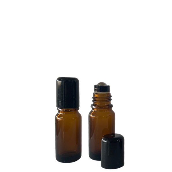 Frascos em vidro âmbar roll-on de 10ml (unidade ou kit)