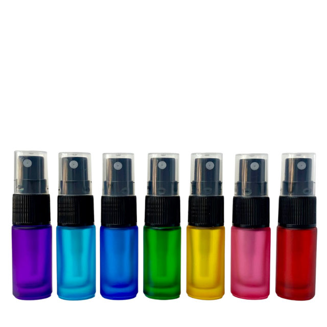 Frasco vidro colorido de 5 ml com spray (unidade ou kit)