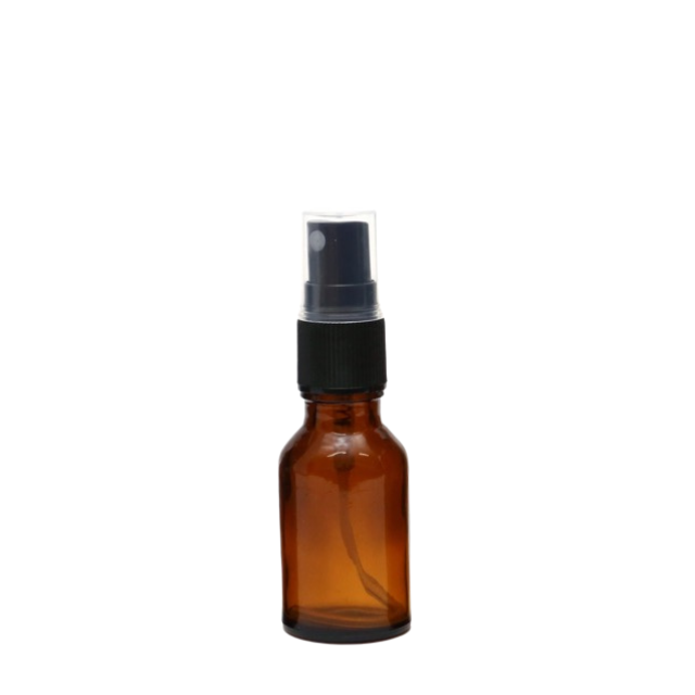 Frasco em vidro âmbar com válvula spray - 15 ml (unidade ou kit)