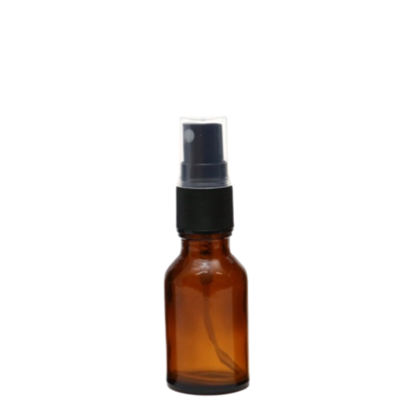 Frasco em vidro âmbar com válvula spray - 20 ml (unidade ou kit)
