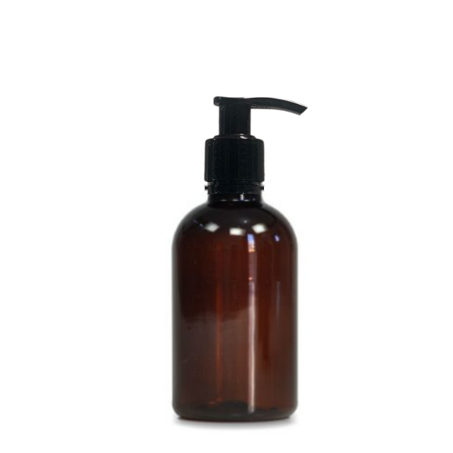 Frasco em PET âmbar com válvula PUMP - 250 ml