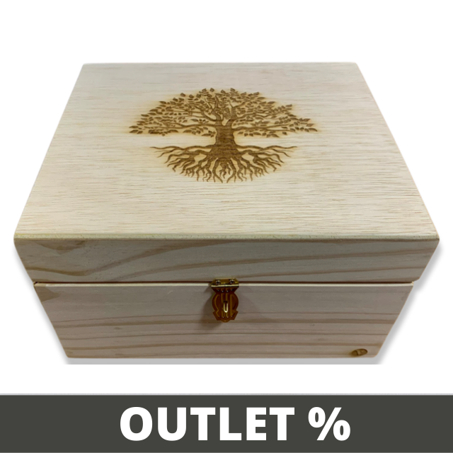 OUTLET - Caixa Mística de madeira com bandeja (para 84 óleos)