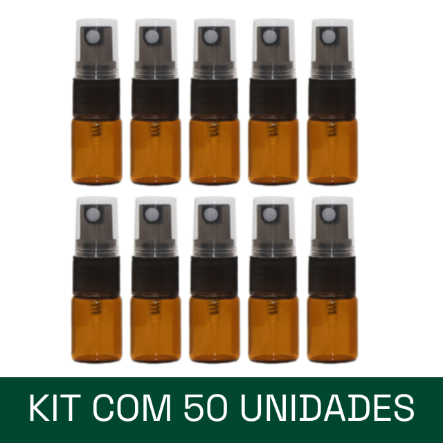 Frasco em vidro âmbar MINI 2 ml spray (kit)