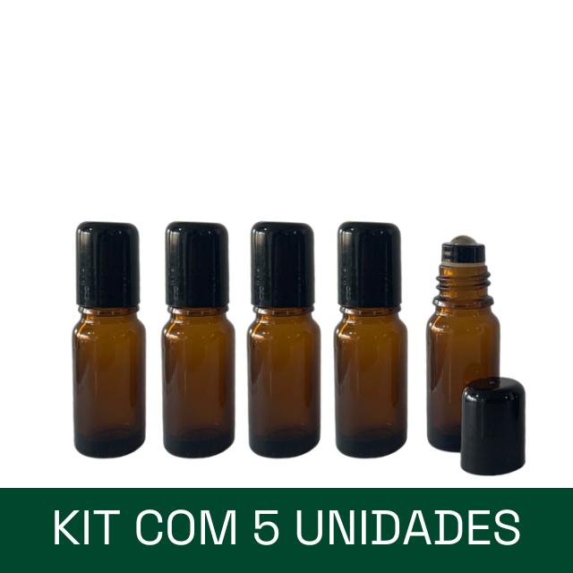 Frasco de vidro âmbar 10 ml - rollon PREMIUM (unidade ou kit)