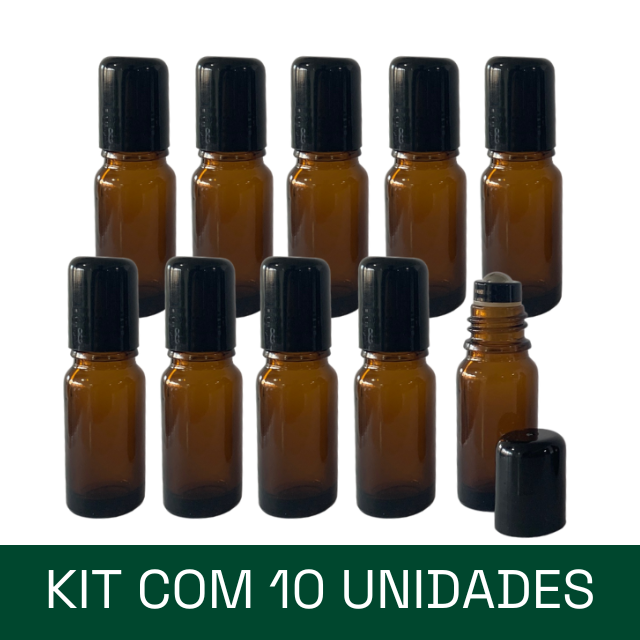 Frasco de vidro âmbar 10 ml - rollon PREMIUM (unidade ou kit)