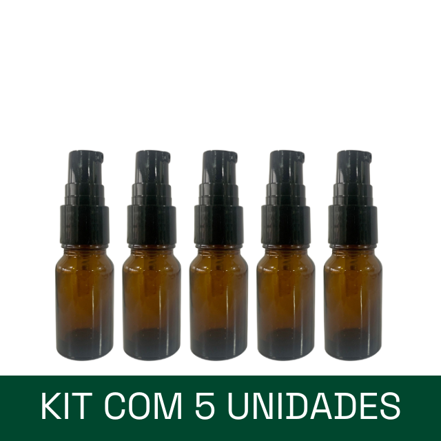 Frasco em vidro âmbar com válvula dosadora - 10 ml (unidade ou kit)