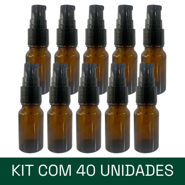Frasco em vidro âmbar com válvula dosadora - 10 ml (unidade ou kit)