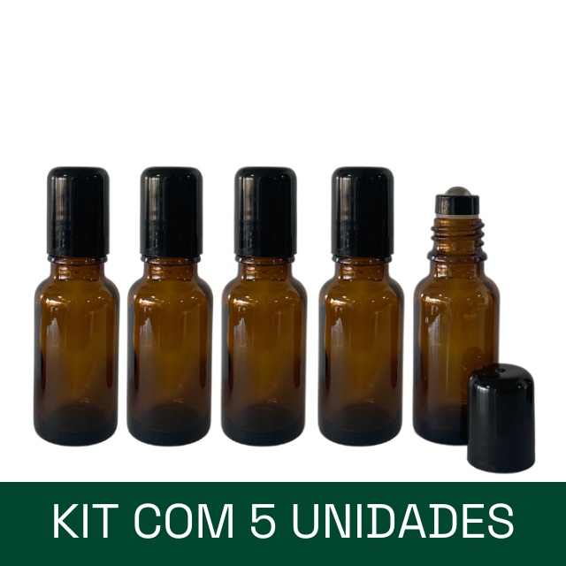 Frasco de vidro âmbar 20 ml - rollon PREMIUM (unidade ou kit)