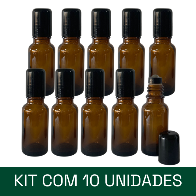 Frasco de vidro âmbar 20 ml - rollon PREMIUM (unidade ou kit)