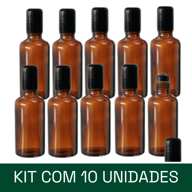 Frasco de vidro âmbar 30 ml - rollon PREMIUM (unidade ou kit)