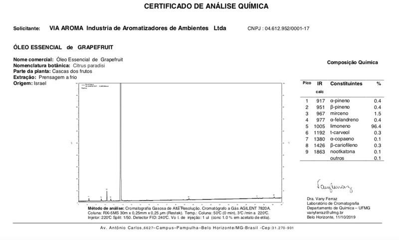 Óleo Essencial de Grapefruit 10 ml - 100% puro