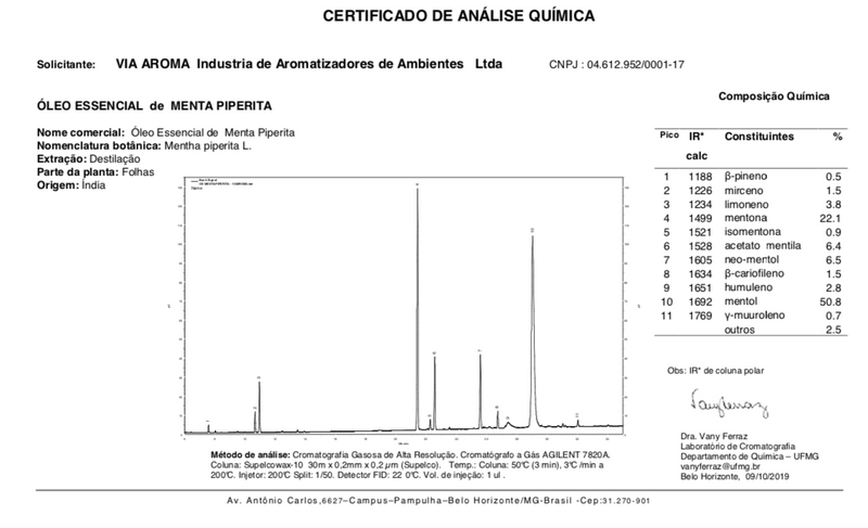 Óleo Essencial de Menta Piperita 10 ml - 100% puro