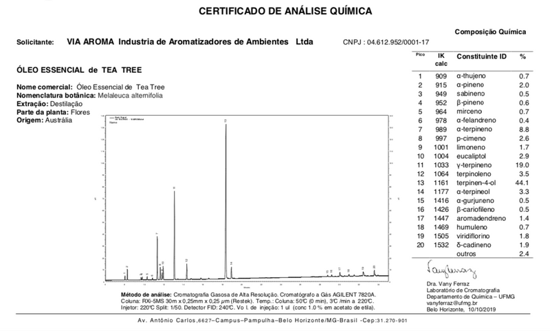 Óleo Essencial de Melaleuca (Tea Tree) 10 ml - 100% puro